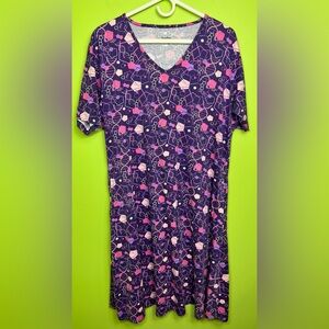 Svaha purple geometric print dress size XL